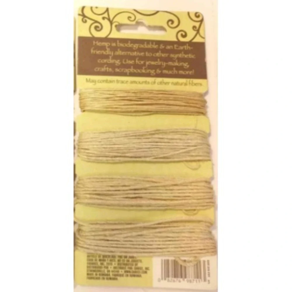 New Darice Hemp & Mixed Fibers Cord Braiding Jewelry Tan 106.7 Ft Earth‎ Tones